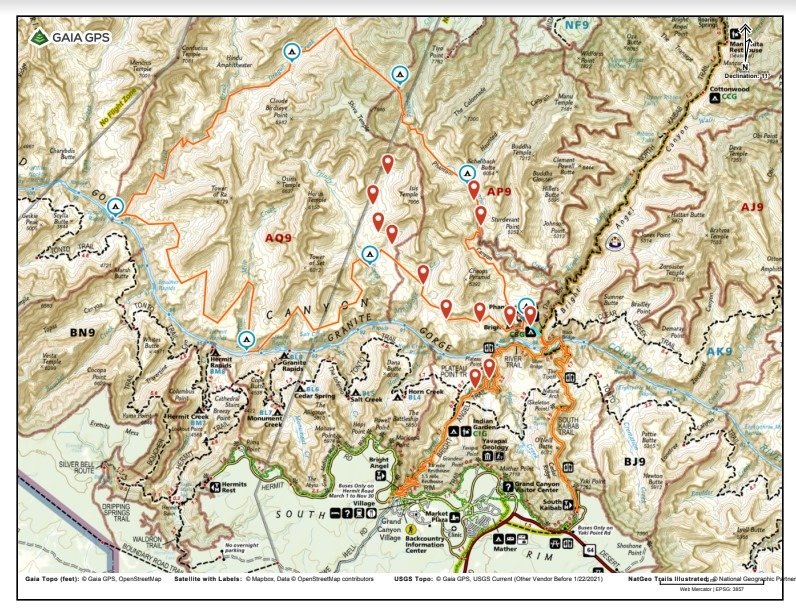 Cyrstal Phantom Creek Loop map Cyrstal Phantom Creek Loop map