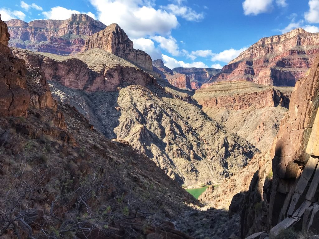 looking down canyon to the river
