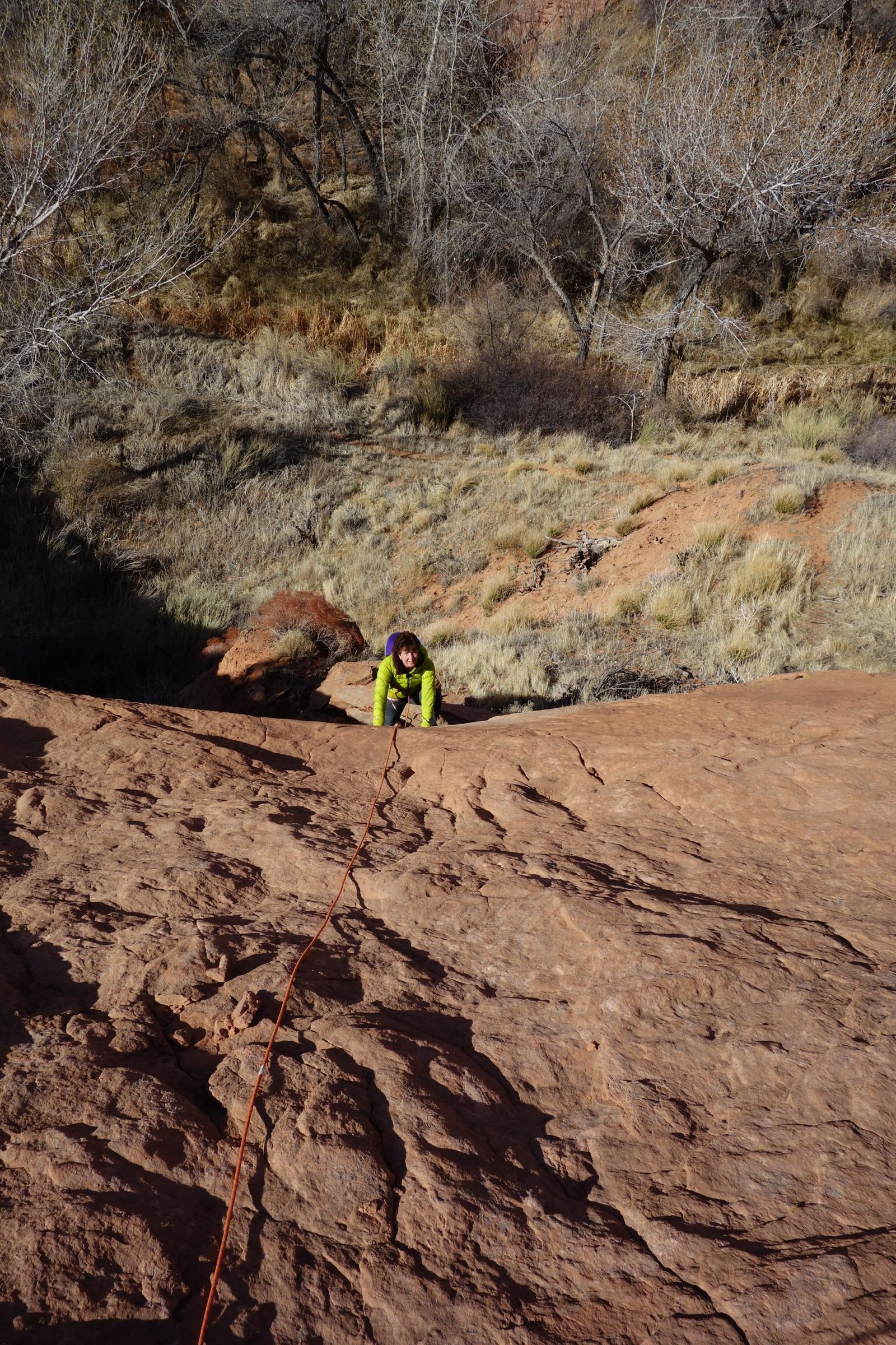 DSC00065 Terri climbing